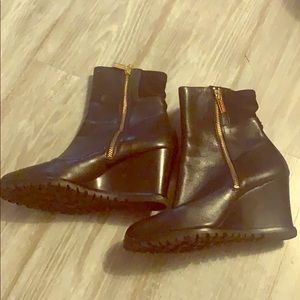 Black leather Michael Kors Booties
